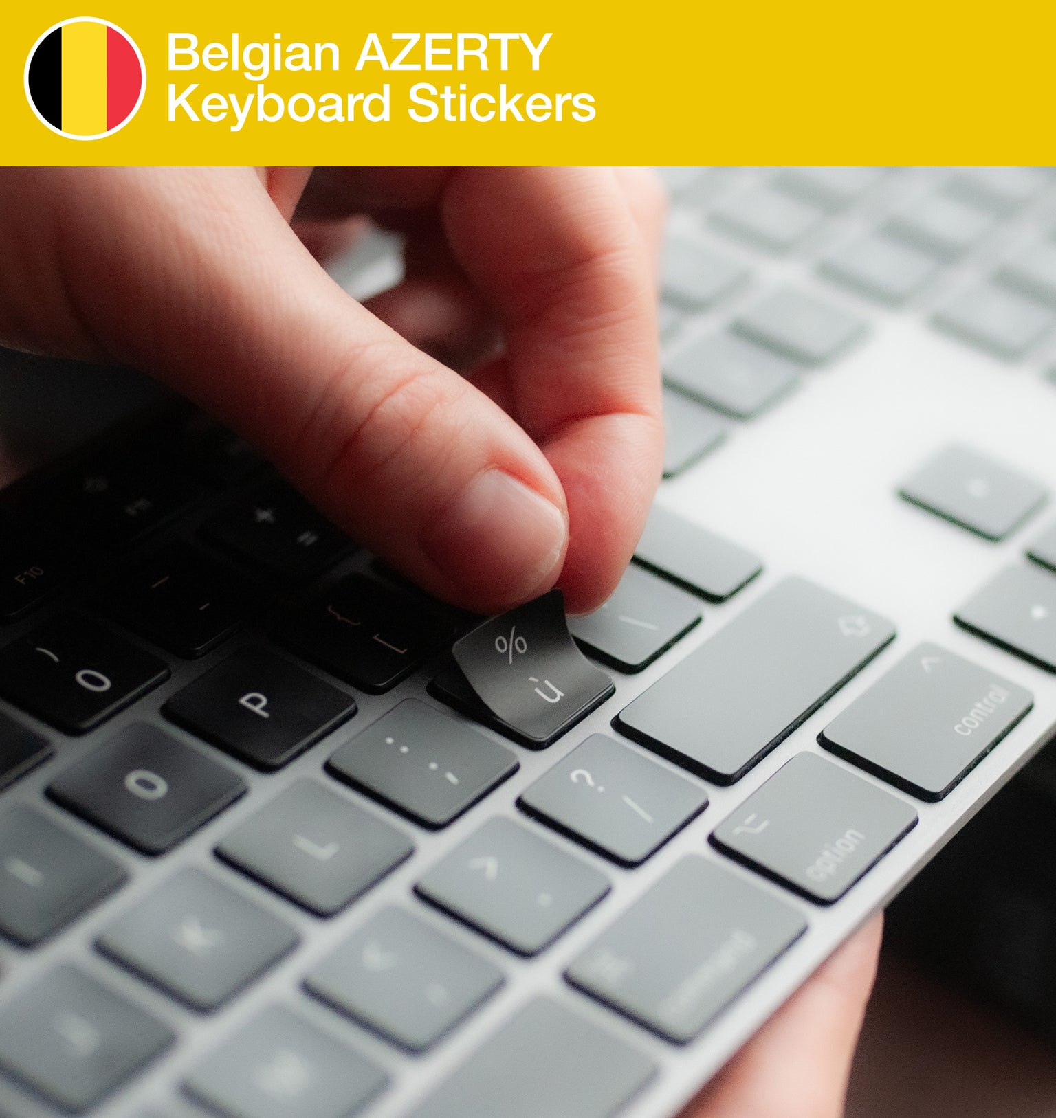 Belgian AZERTY Keyboard Stickers