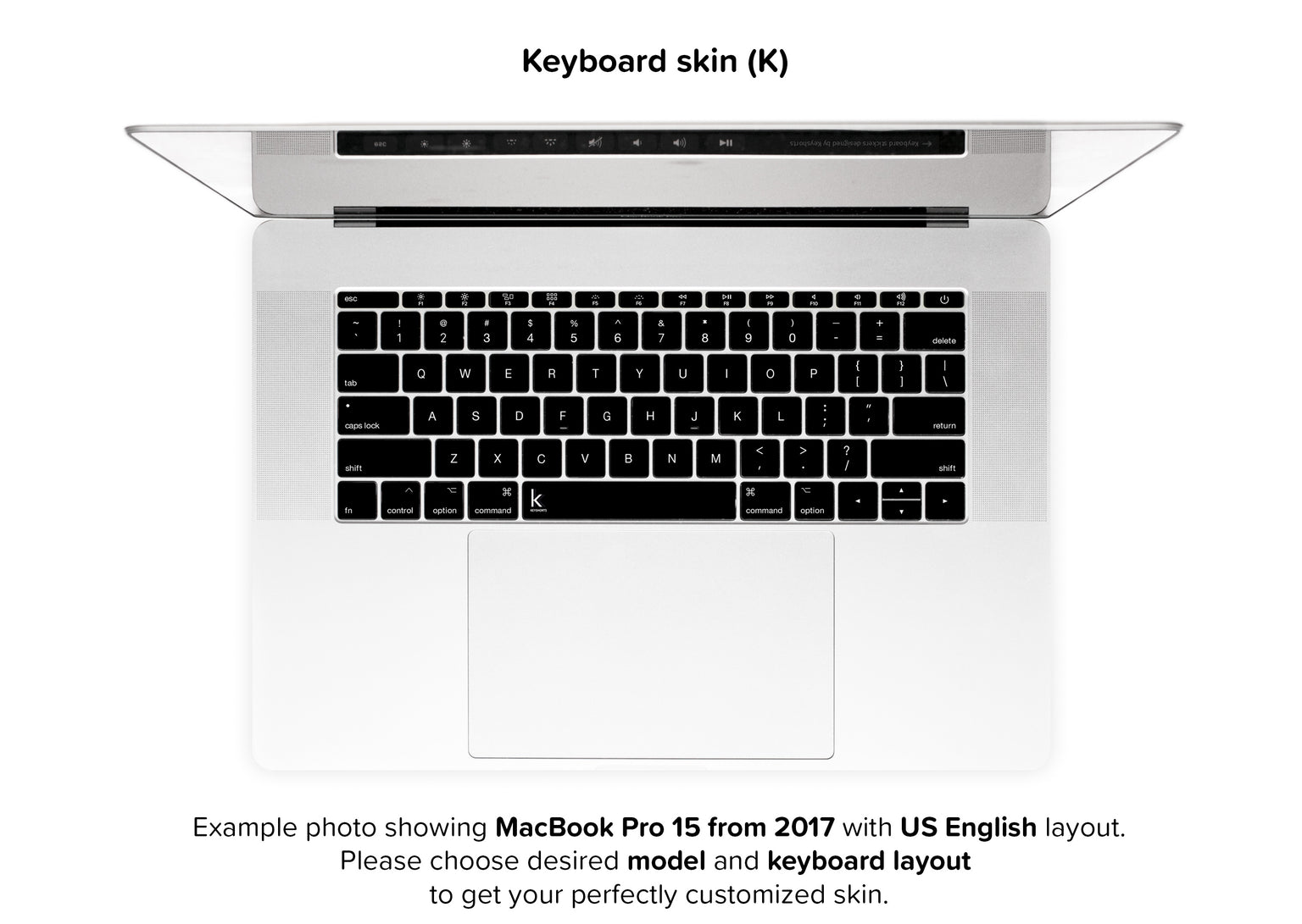 Simple Black MacBook Skin - keyboard decals