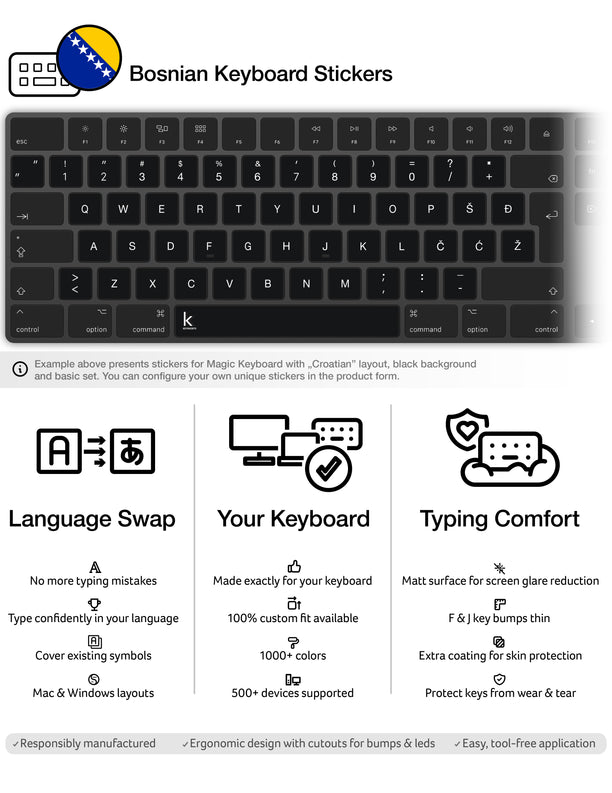 Bosnian Keyboard Stickers