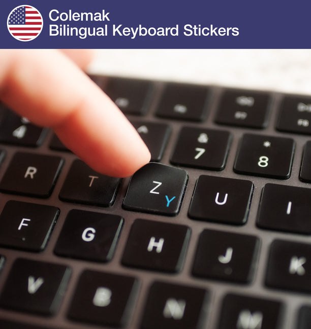 Colemak Bilingual Keyboard Stickers with Colemak layout