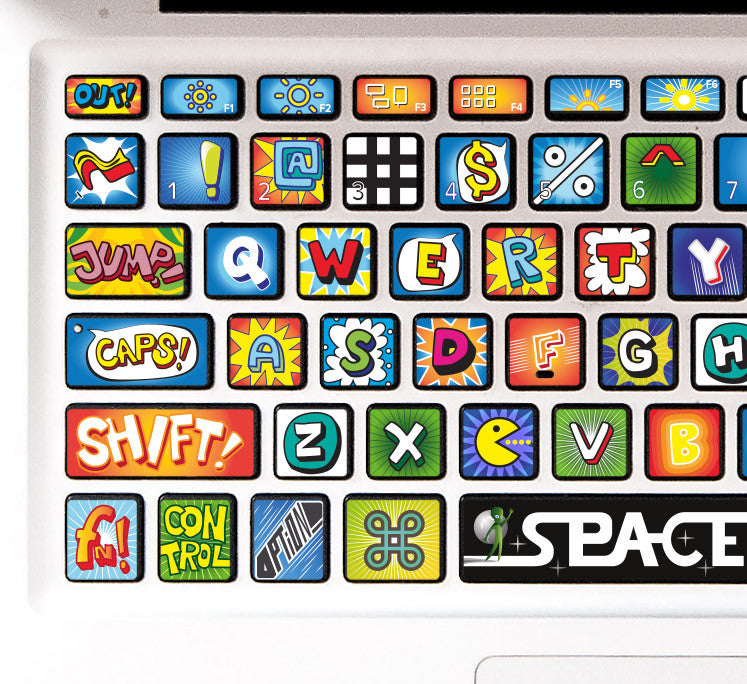 Comic Book MacBook Keyboard Decal at Keyshorts.com - 3