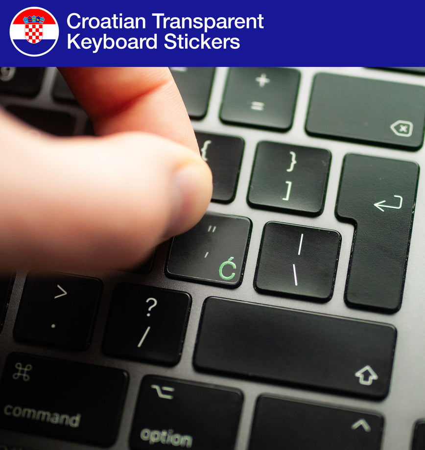 Croatian Transparent Keyboard Stickers with Croatian keyboard layout