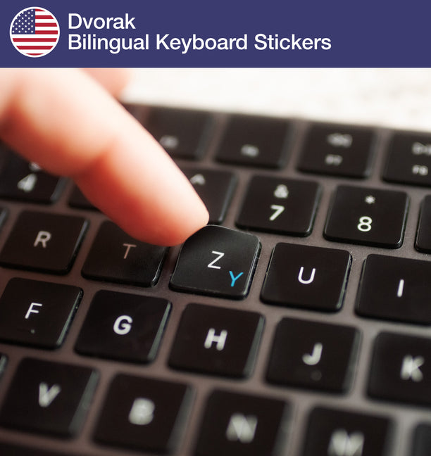 Dvorak Bilingual Keyboard Stickers