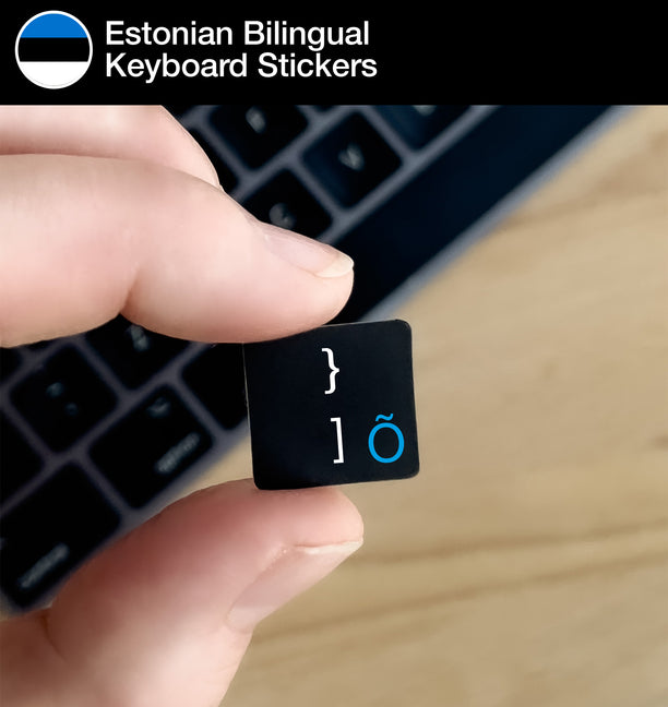 Estonian Bilingual Keyboard Stickers with Estonian layout