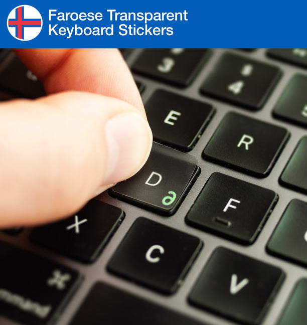 Faroese Transparent Keyboard Stickers