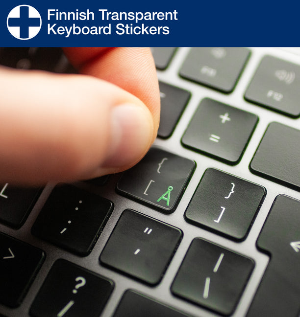 Finnish Transparent Keyboard Stickers with Finnish keyboard layout