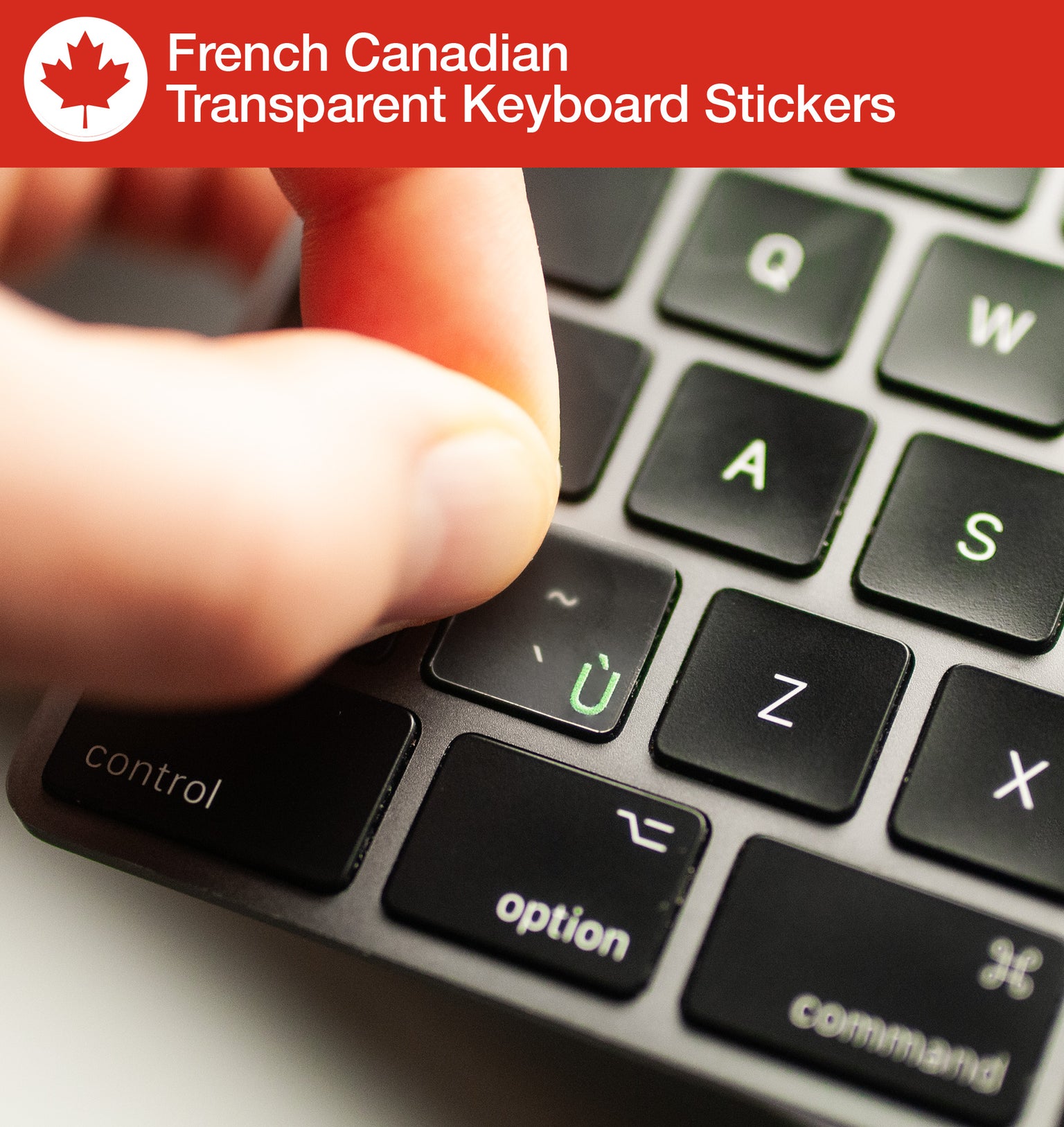 French (Canadian) Transparent Keyboard Stickers