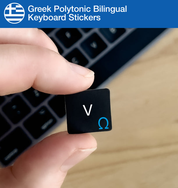 Greek (Polytonic) Bilingual Keyboard Stickers