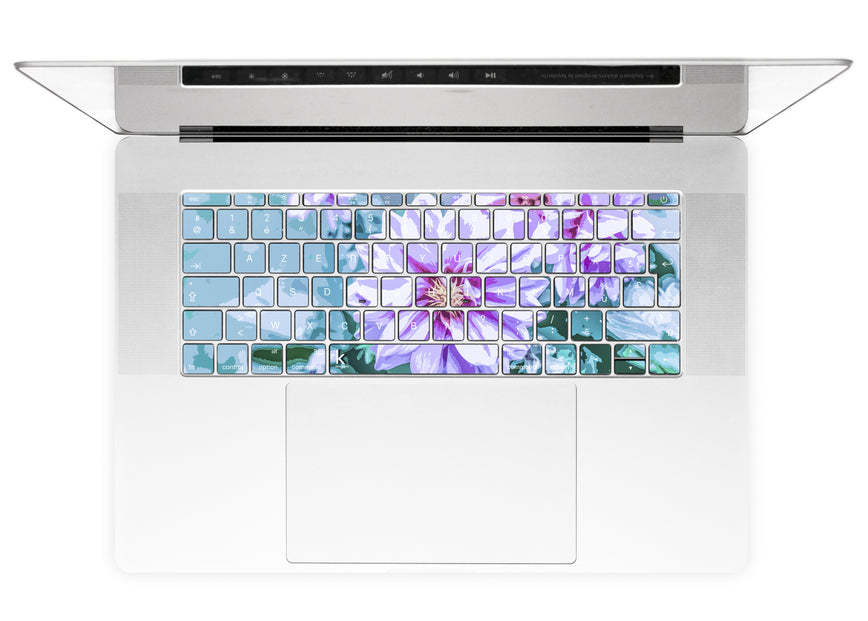 June Flowers MacBook Keyboard Stickers alternate French