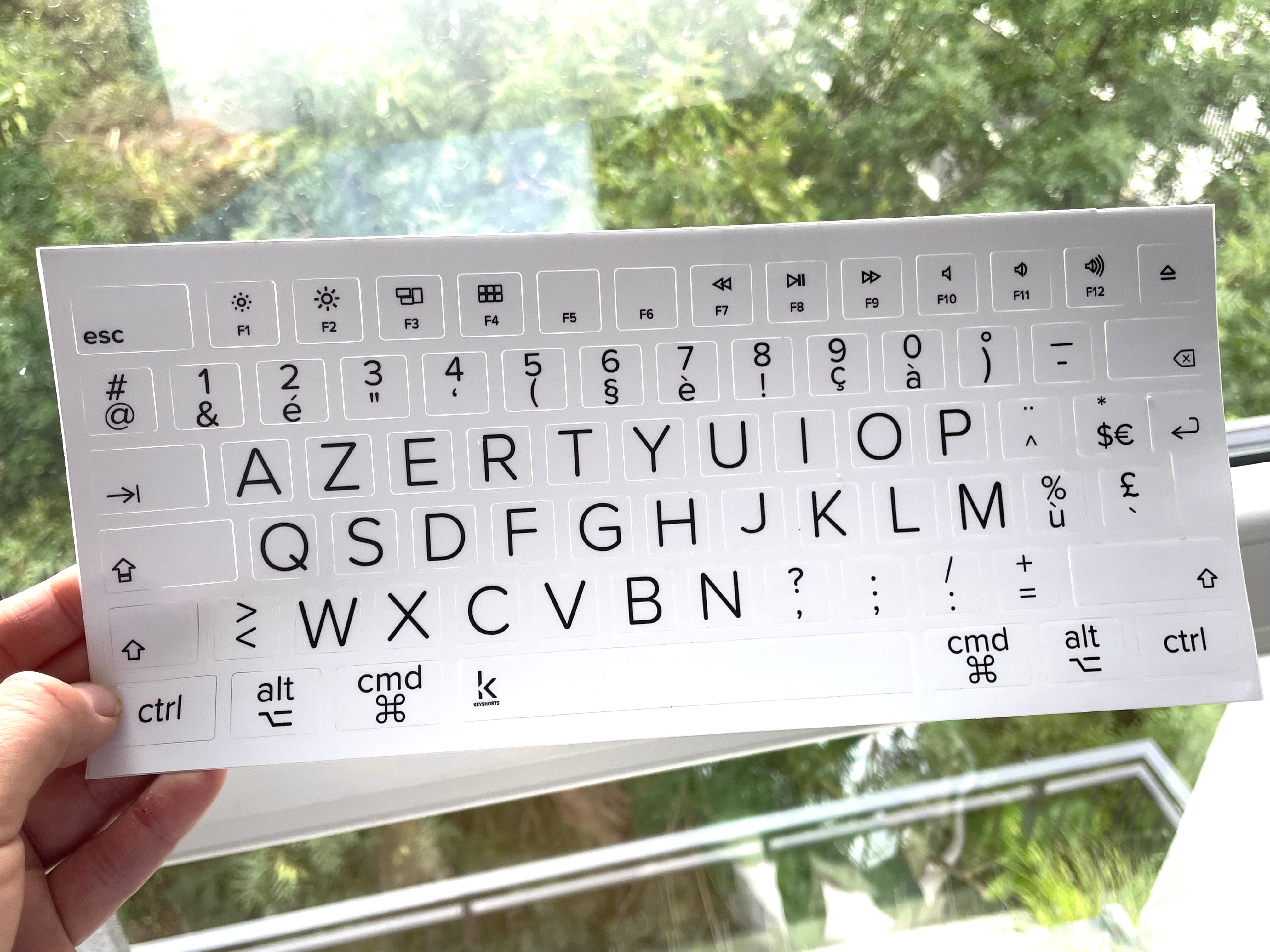 White Keyboard Stickers with Large Letters