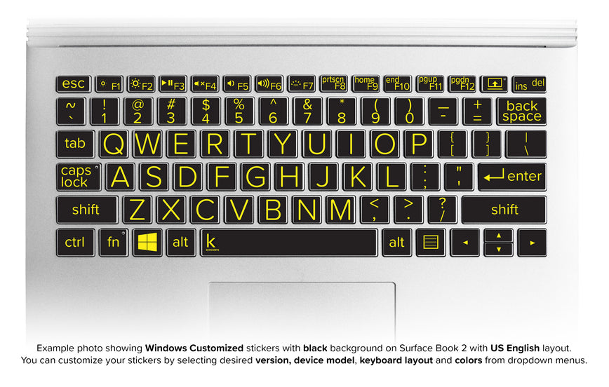 Low Vision Laptop Customized Keyboard Stickers with Large Print Type