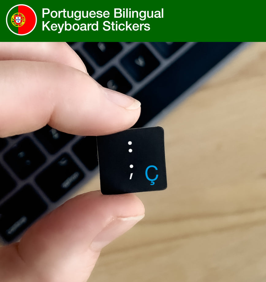 Portuguese Bilingual Keyboard Stickers with Portuguese layout