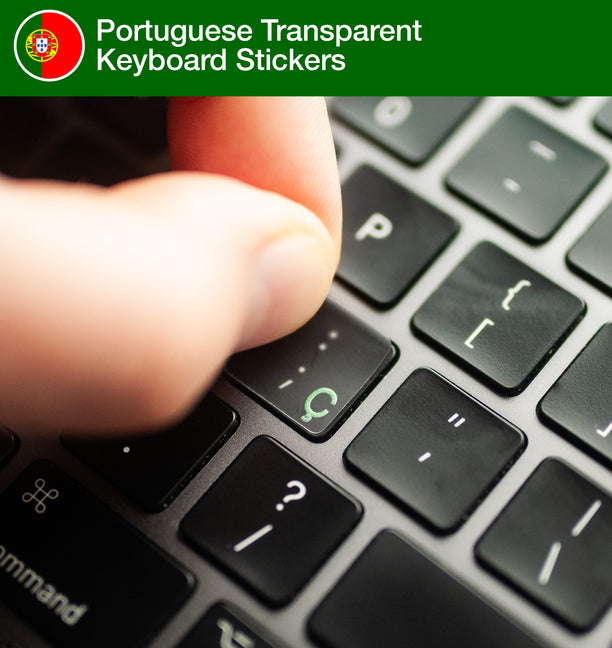 Portuguese Transparent Keyboard Stickers with Portuguese keyboard layout