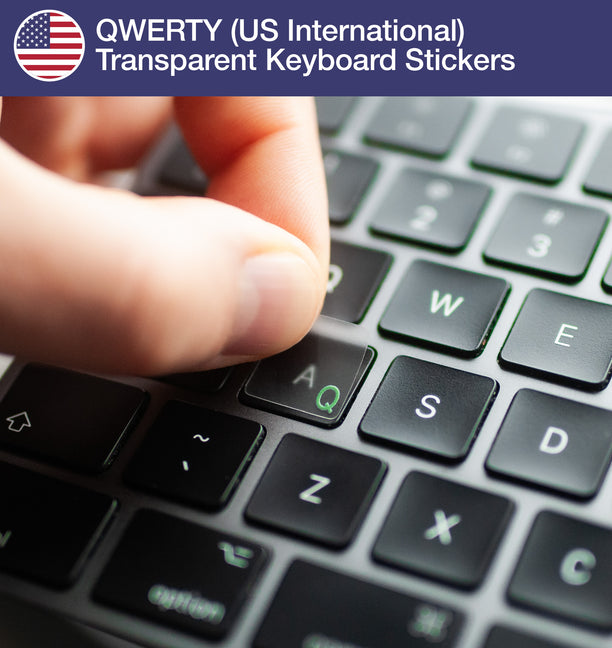 QWERTY (US International) Transparent Keyboard Stickers