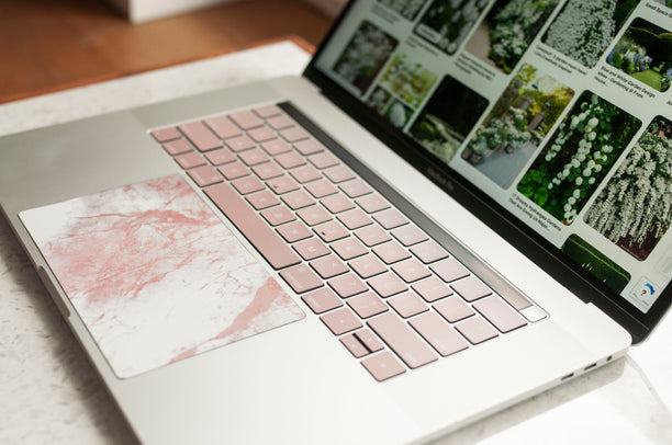 Rose gold marble MacBook touchpad sticker