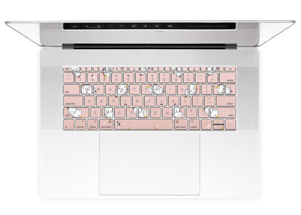 Rose Gold Unicorns MacBook Keyboard Stickers alternate