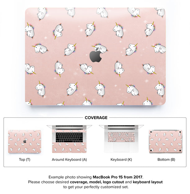 Rose Gold Unicorns MacBook Skin