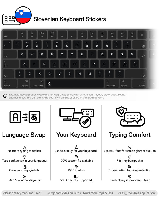 Slovene (Slovenian) Keyboard Stickers