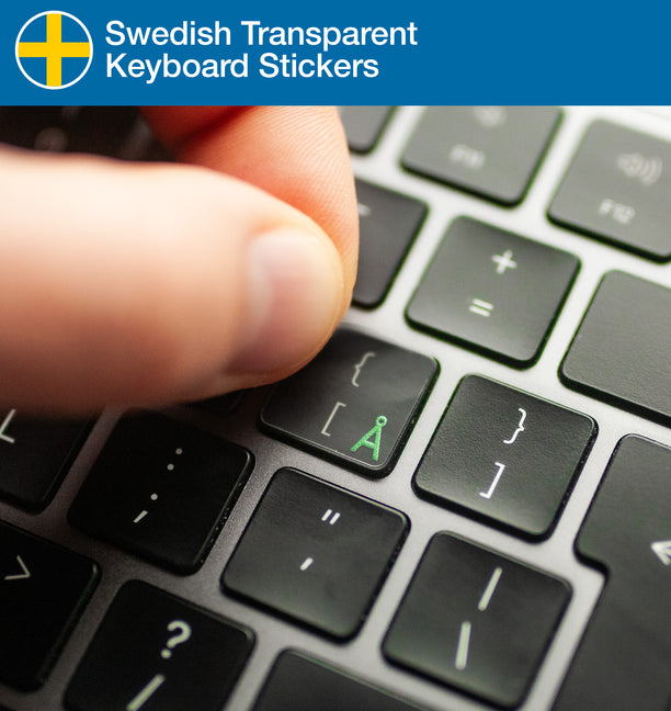 Swedish Transparent Keyboard Stickers with Swedish keyboard layout