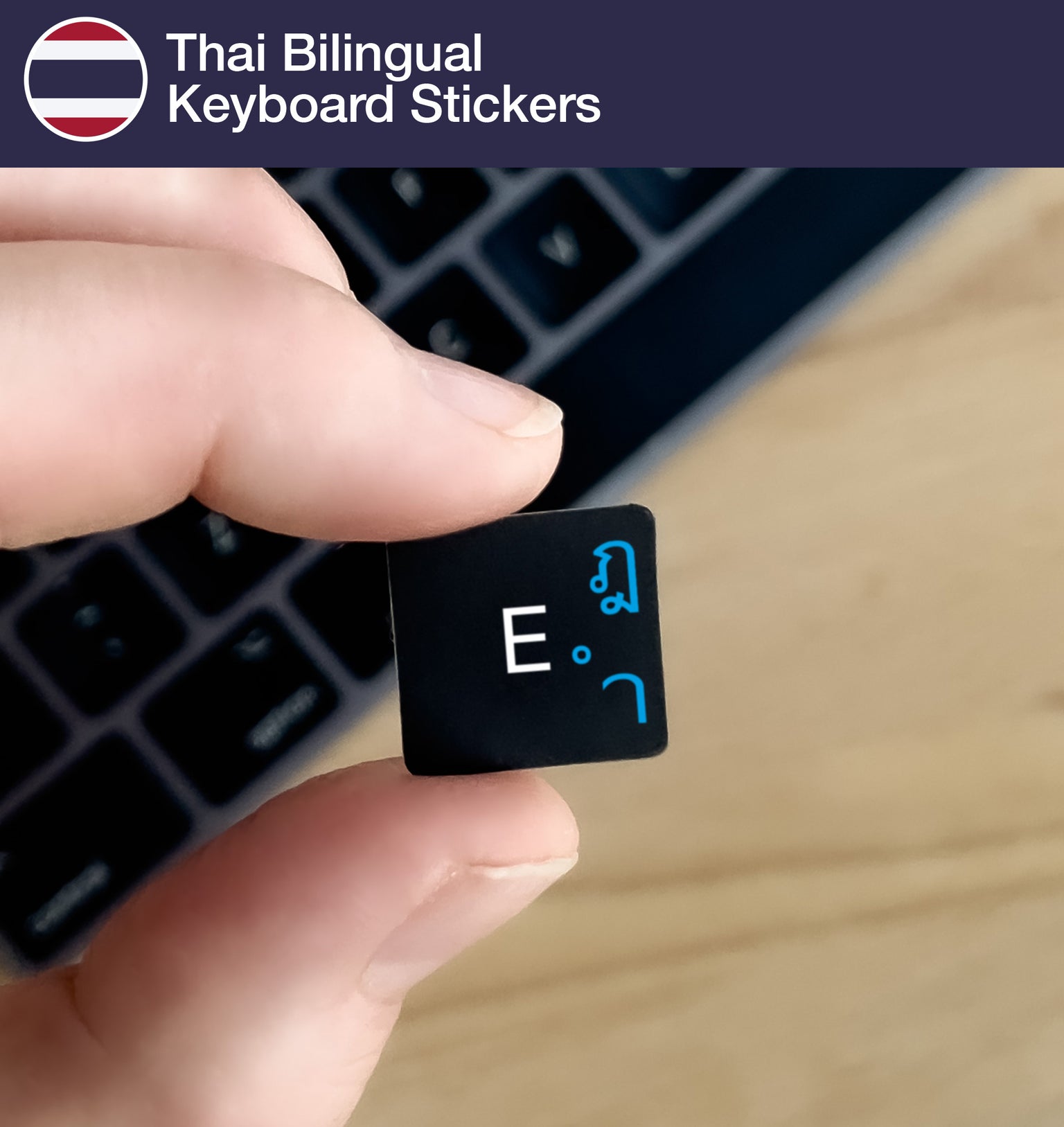 Thai Bilingual Keyboard Stickers with Thai layout