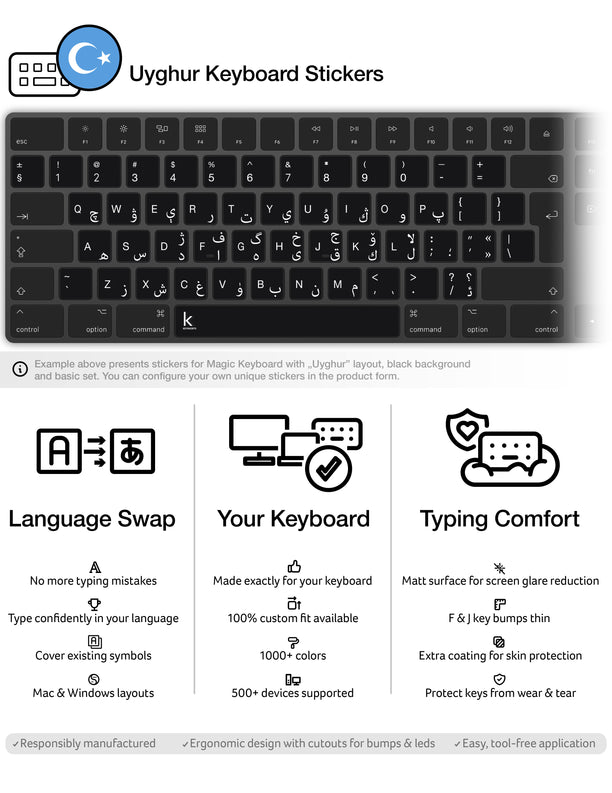 Uyghur Keyboard Stickers