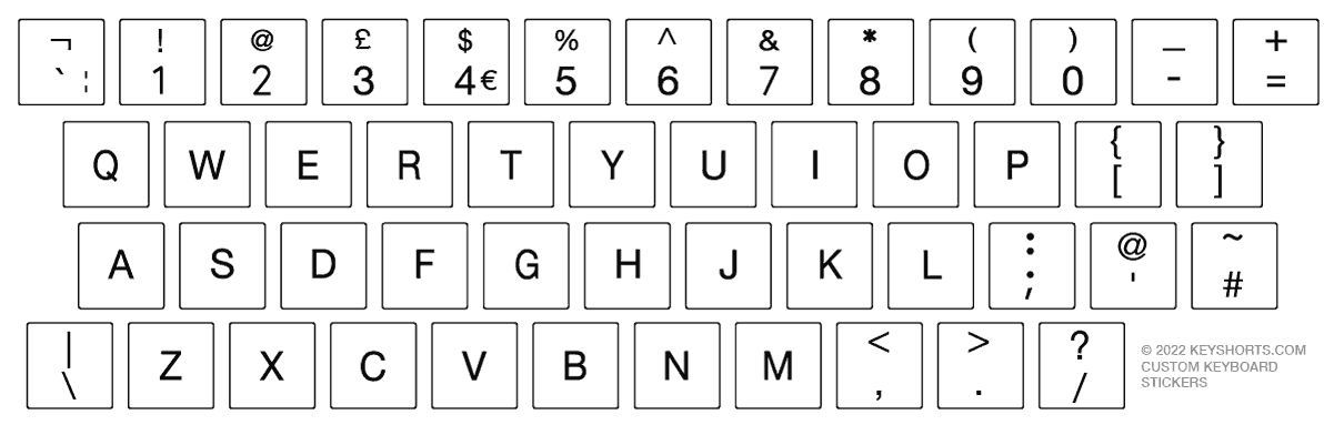 UK British United Kingdom keyboard layout for Windows