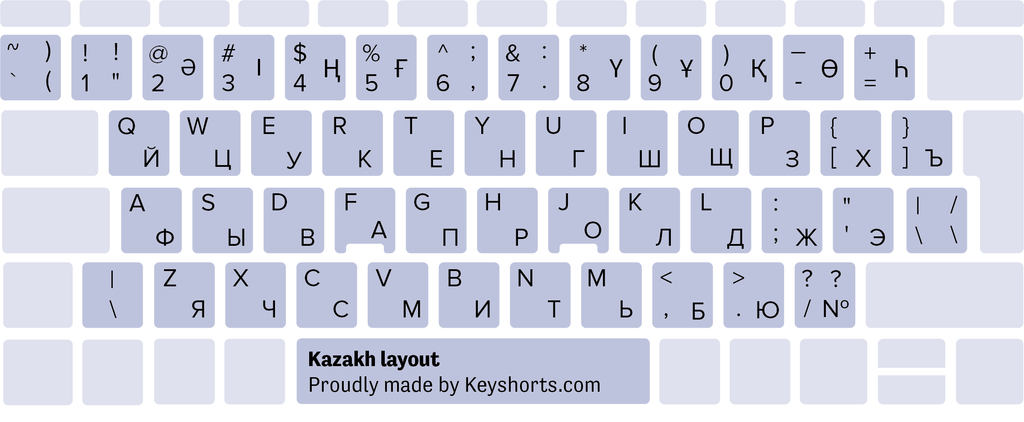 Kazakh Windows keyboard layout