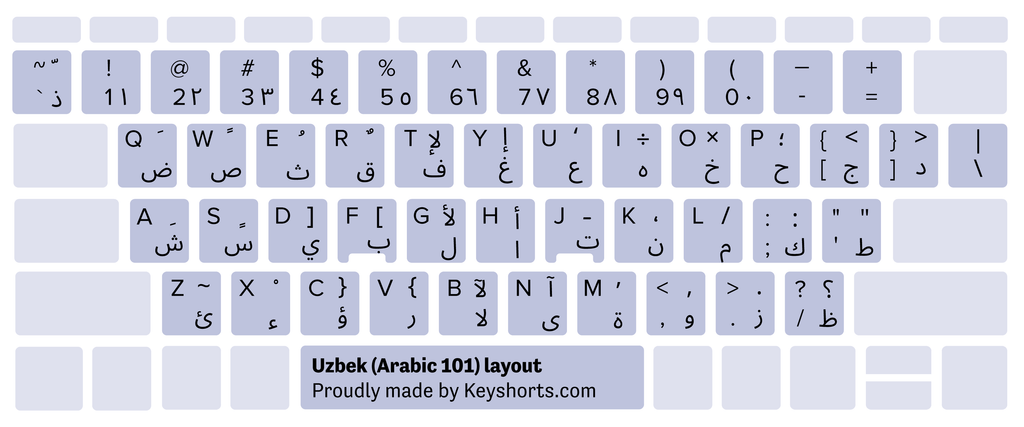 Uzbek Arabic Windows keyboard layout